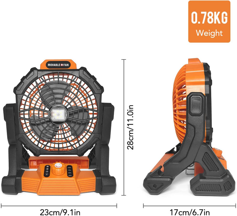 Lanterna e ventilador de acampamento 2 em 1