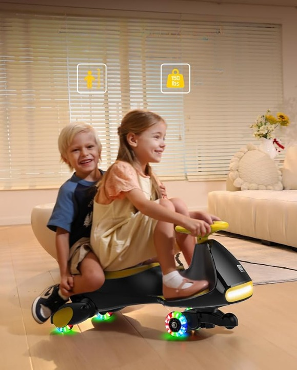 Carro Elétrico Infantil Com Pedal Acelerador, Bateria Recarregável Rodas Com Led ( Brinde Exclusivo + 2 Baterias Reserva)