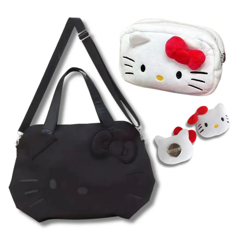 Bolsa de Viagem Hello Kitty Luxo - 3 em 1 (Bolsa + Broche + Necessaire)