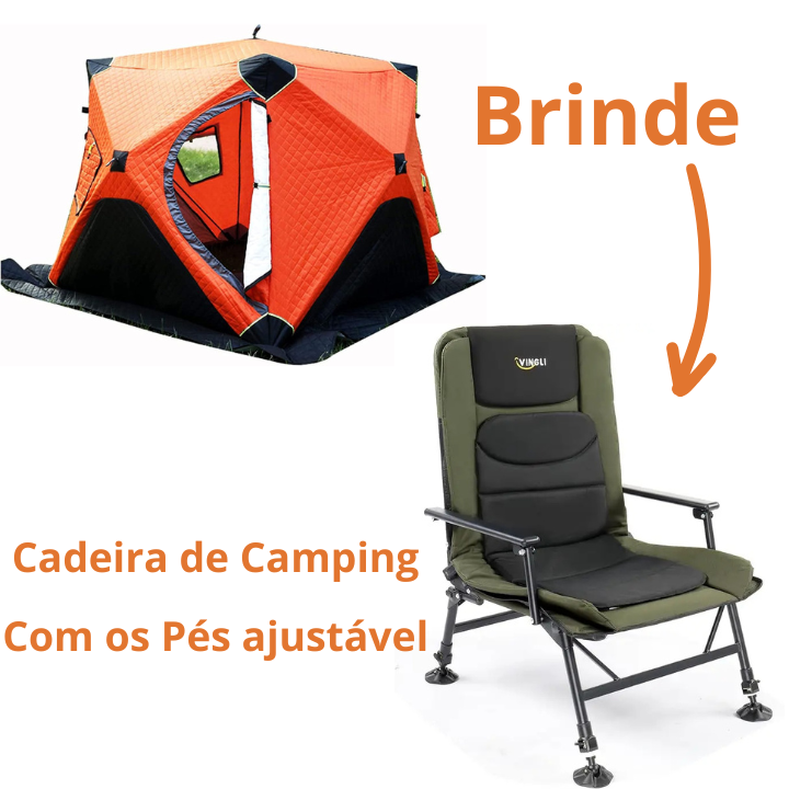 Barraca de Camping Impermeável Abertura Rápida 4 - 6 Pessoas (Brinde Cadeira de Camping Pés Ajustável)