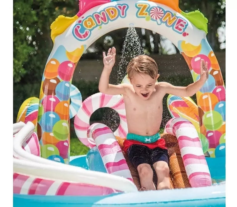 Piscina Infantil Centro de Diversão Inflável Playground Candy Zone 206 Litros