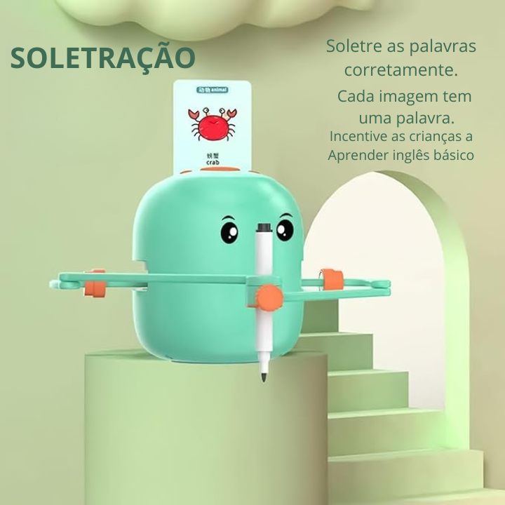 Robô de desenho educacional interativo para crianças - Brinquedo de aprendizagem com 100 cartões de desenhos