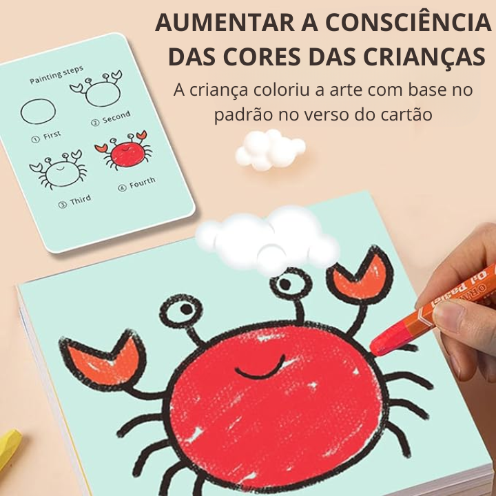 Robô de desenho educacional interativo para crianças - Brinquedo de aprendizagem com 100 cartões de desenhos