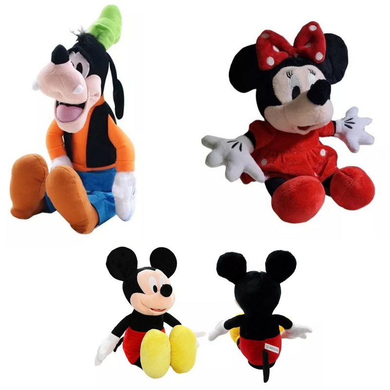 Kit 3 Pelúcia Turma do Mickey (Pateta Mickey e Minnie Mouse 40CM)